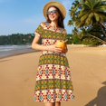thumbnail image 4 of Vsdgher Aztèque pour Femmes Été 2025 Décontracté Robes Midi Maxi Légères Manches Courtes Col Rond Robe de Plage, 4 of 6
