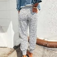 thumbnail image 2 of WREESH Womens Sweatpants Casual Trousers Summer Leopard Print Pants Bottoms Athletic Pants White, 2 of 8