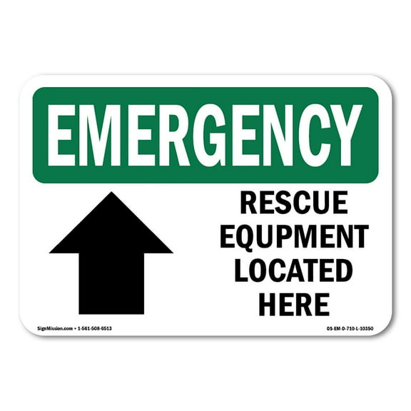 OSHA EMERGENCY Sign - Rescue Equipment Located Here | Decal | Protect Your Business, Construction Site, Warehouse & Shop Area | Made in the USA