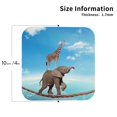 thumbnail image 3 of Balery 6 Pcs Elephant Giraffeleather Coasters Set, Drink Table Cup Coasters For Living Room Kitchen Coffee Decor, 3 of 9