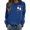 Blue, variant on Women's Casual Long Sleeve Crewneck Sweatshirt Loose Fit Halloween Print Fall Winter Tops Comfortable Wear Juniors Sweatshirts