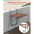 thumbnail image 3 of KFFKFF Table Suspendue pour Balcon, Table Pliante en Métal 19 x 24 Po pour Rambarde de Balcon, Table de Bar de Balcon Extérieure pour Rampes, Réglable à 5 Niveaux, Convient aux Rampes de 1 Pouces à 4,7 Pouces, 3 of 9