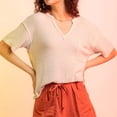 thumbnail image 2 of Birdeem Mode Décontractée Printemps et Été Manches Courtes Blouses & Chemises Col en V pour Femmes, 2 of 9