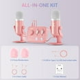 thumbnail image 5 of ASMR Microphone Equipment Bundle with Audio Interface, Immersive 3D Stereo Audio, Dual Condenser Mics with Audio Mixer, Clear Sound, Volume Control, with Furry Windscreens, Set for ASMR, Pink, 5 of 8