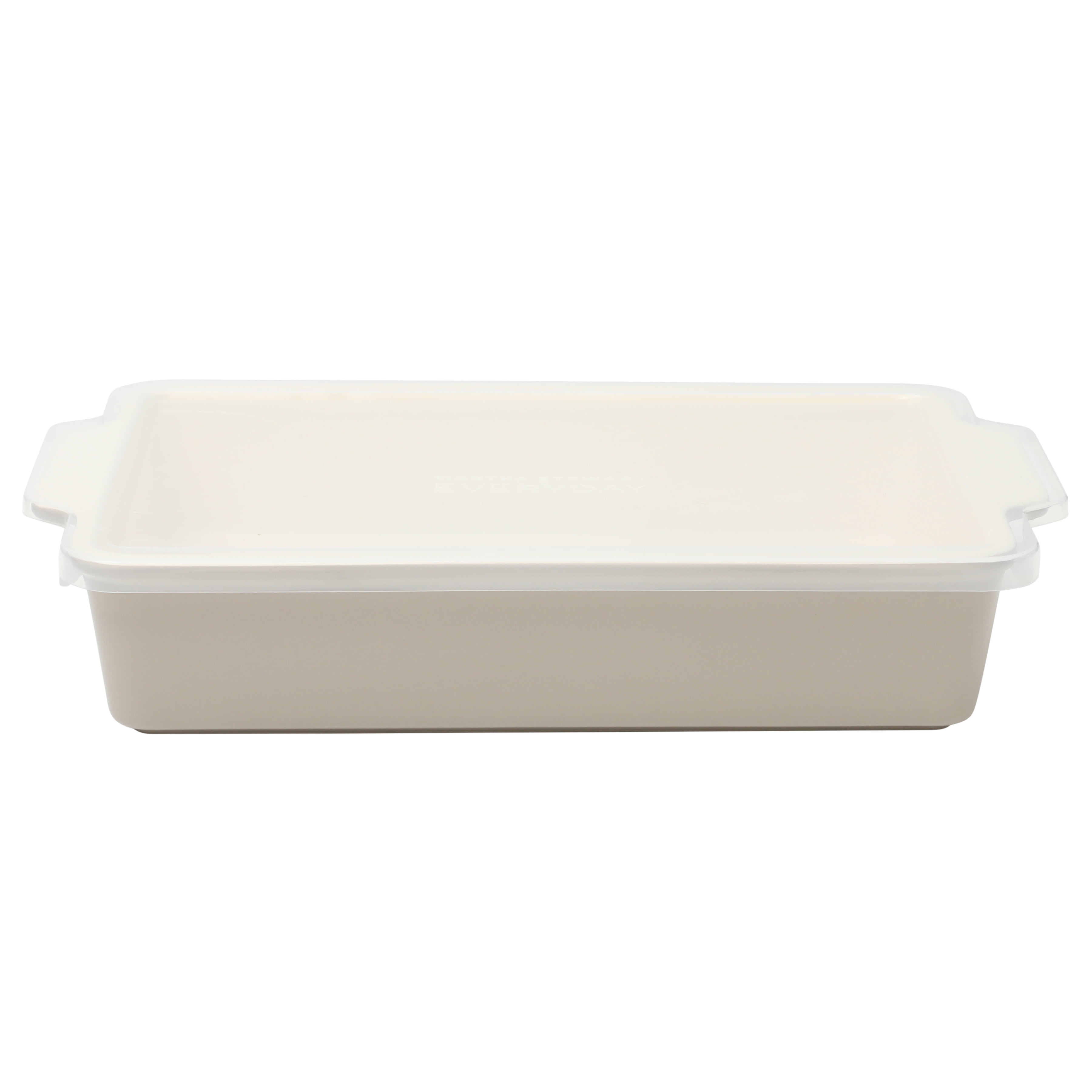 Martha Stewart Everyday Tilden 9" x 12" Stoneware Casserole Baker with Lid, Taupe
