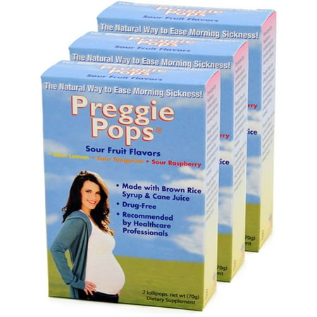 Three Lollies Preggie Pops Sour Fruit Lollipops Assorted Flavors, 3pk