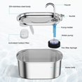 thumbnail image 3 of Dispensador de agua para mascotas de acero inoxidable, grifo de pasarela, alimentador de agua para gatos y perros, 3 of 5
