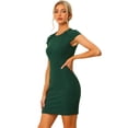 thumbnail image 1 of Vestido Recto De Trabajo De Oficina Con Mangas Casquillo Para Mujer Verde L, 1 of 6