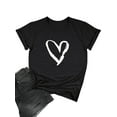 thumbnail image 3 of ManHanLi Women Heart Graphic Print Round Neck Short Sleeve T-Shirt, 3 of 6