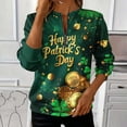 thumbnail image 1 of TaTaai Women's St. Patrick's Day Print Long Sleeve Sweatshirt Fashion Loose Round Neck Casual Top Soft Comfortable for Daily Home Office Streetwear Spring Fall Winter Gift, 1 of 5