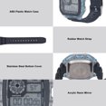 thumbnail image 6 of Yajisi Men's Electronic Sports Watch Waterproof Digital Wristwatch Luminous Alarm Transparent Blue, 11.42 inches / 29 cm, 6 of 9