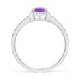 thumbnail image 2 of ANGARA Natural Emerald-Cut Amethyst Engagement Ring with Diamond Halo in 14K White Gold for Women (Size-7x5mm) | February Birthstone, Anniversary, Jewelry Gift for Women | Natural Amethyst Ring, 2 of 9