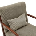 thumbnail image 6 of Aukfa Corduroy Mid Century Modern Accent Chair w/ Wood Frame&Pillow for Living Room, Camel, 6 of 10