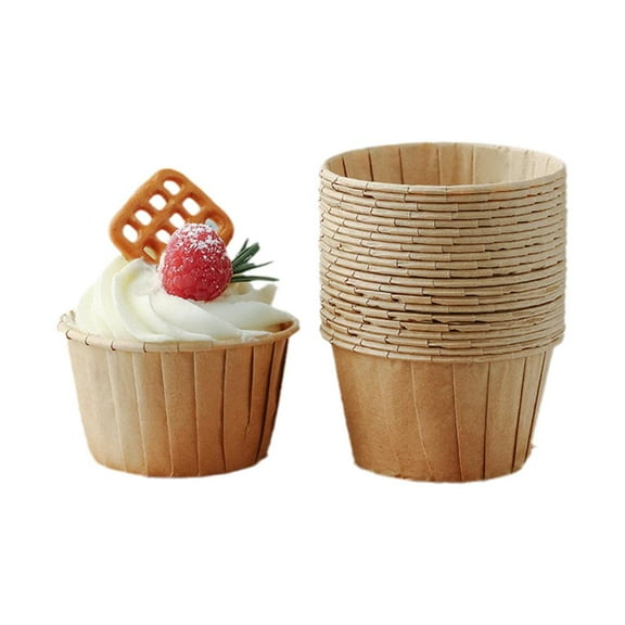 QHUDLV 50pcs Newspaper Liner Baking Cup for Wedding Party Caissettes Tulip Wrapper Cake Cup Muffin Oilproof Paper Liners,Baking greaseproof White Mini Papers Dessert Mini Baking