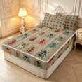 thumbnail image 2 of Erosebridal Kawaii Beetles Zipper Queen Comforter Set with Fitted Sheet and 2 Pillowcases,Cute Theme Zipper Bedding Set,Tan Red,Light Gray Reversible,4pcs, 2 of 8