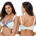 thumbnail image 5 of Curve Muse Women's Plus Size Minimizer Wireless Unlined Bra with Embroidery Lace-2Pack-BUTTERMILK,ORCHID TINT-42D, 5 of 7