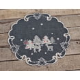 thumbnail image 3 of Embroidered Silver Reindeer on Dark Gray Doily (15" Round), 3 of 4