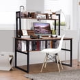 thumbnail image 3 of Costway Computer Desk with Hutch Bookshelf Storage Wrting Desk Home Office Study Table, 3 of 10