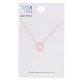 thumbnail image 5 of Time and Tru Adult Women's Rose Gold Tone Baguette Crystal Metal Pendant Necklace, 5 of 5