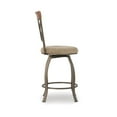 thumbnail image 6 of Linon Hamilton Metal Swivel Counter Stool Padded Beige Seat in Matte Pewter, 6 of 8