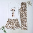 thumbnail image 2 of DHFJKG Womens Pajama Sets 3 Piece Sleepwear Heart Print Short Sleeve Top With Shorts And Pants Loungewear Comfy Nightwear Leisure Home Clothes, 2 of 7
