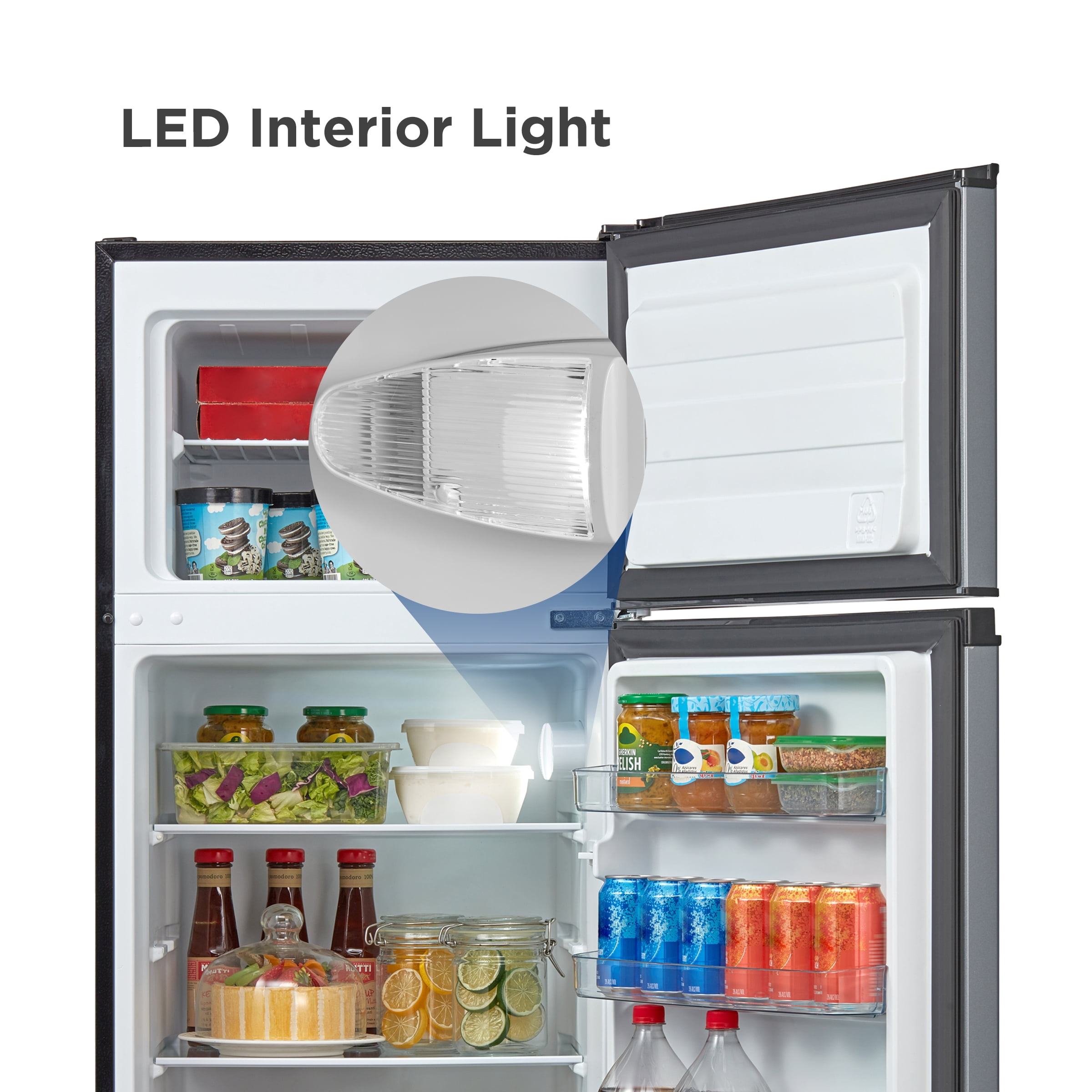 Mainstays 7.2 cu. ft. Energy Star 2-Door Refrigerator/Freezer with LED Lighting