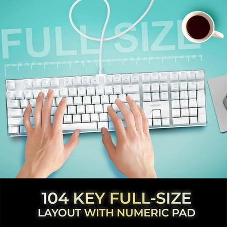 Adesso - Multi-OS Illuminated Mechanical Keyboard With CoPilot AI Hotkey - White