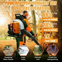 Professional Backpack Leaf Blower, 665CFM 63cc 2-Cycle Gas Powered, Multi-Purpose for Lawn, Yard Debris, and Light Snow - High Velocity Blower