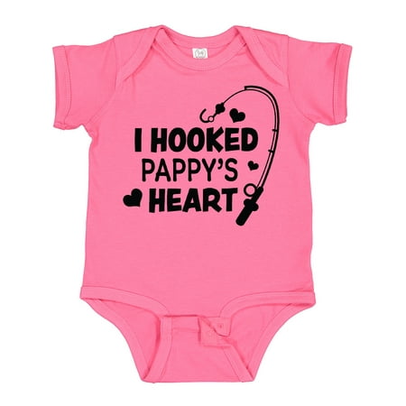 

Inktastic I Hooked Pappy s Heart with Fishing Rod Gift Baby Boy or Baby Girl Bodysuit