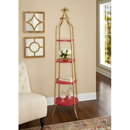 Regency Wall Shelf - Linon Regency Metal and Wood Cathedral Shelf