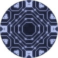 thumbnail image 1 of Ahgly Company Tapis Rond Lavable en Machine Intérieur Transitionnel Violet Pervenche, 3 Pieds Rond, 1 of 7