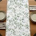 thumbnail image 5 of Botanical Leaf Print 36 Inch Table Runner, Spring Emerald Foliage Eucalyptus Farmhouse Dresser Scarf Cotton & Linen Tablerunner for Dining/Kitchen Island/Holiday Party Décor Small 13" x 36", 5 of 9