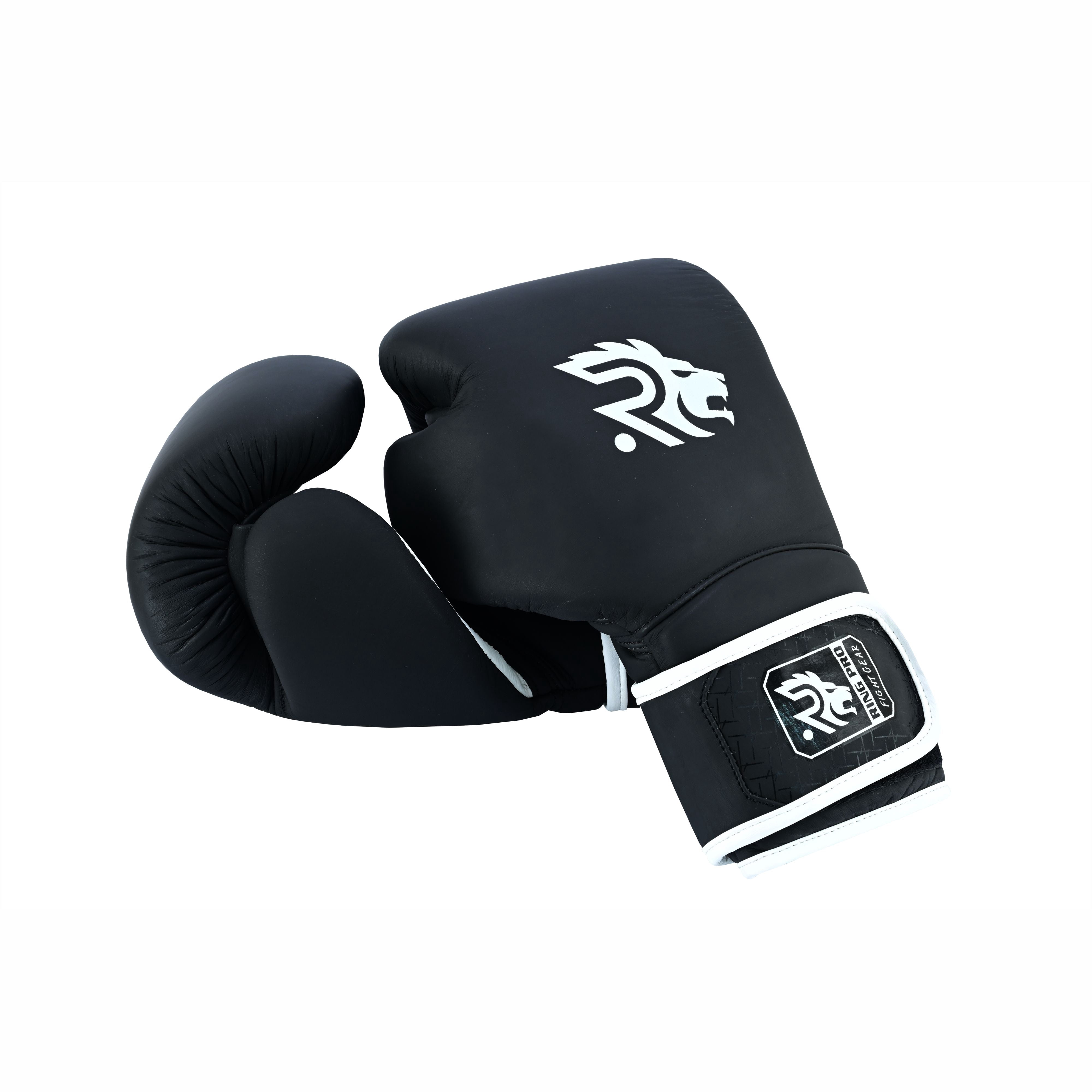 Ring Pro Sports Smash Series Boxing Glove Made of Matte Cowhide Leather for Boxing & MMA - Black 16 oz
