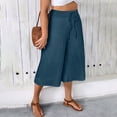 thumbnail image 7 of Cekizud Plus Size Capri Pants for Women High Waist Drawstring Loose Fit Summer Trousers for Beach Vacation,Sizes S-5XL, 7 of 7