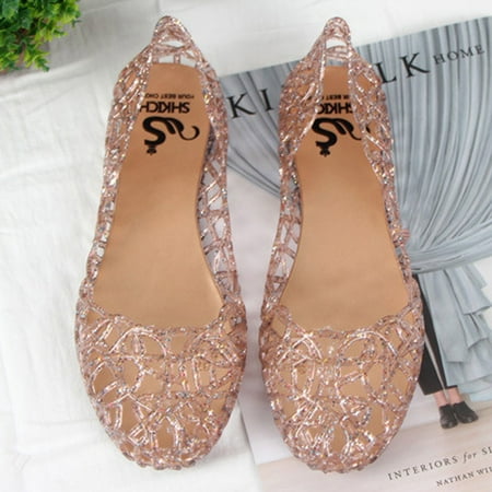 

Cathalem Beach On Slip Women s Casual Pumps Sandals Breathable Hollow Summer Jelly Women s casual shoes Women Casual Shoes 9 Pink 7