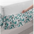thumbnail image 2 of Floral Bed Skirt, Outline Drawings of Blooming Tropical Flower Silhouettes Simple Detailed, Elastic Bedskirt Dust Ruffle Wrap Around for Bedding Decor, 4 Sizes, Seafoam Charcoal Grey, by Ambesonne, 2 of 2