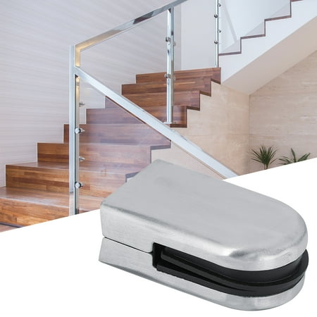 

Joernso Glass Clamp Anti-rust Sturdy 201 Stainless Steel Flat Surface Round Glass Clamp for Balustrade