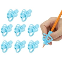 Uxcell 8 Pcs 3 Fingers Handwriting Pencil Grippers, Light Blue