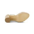 thumbnail image 5 of BLISSFUL STEP Women's Shoes Faux Suede High Chunky Heel Platform Ankle Strap Open Toe Sandals Beige 9, 5 of 7
