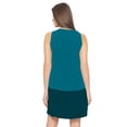 thumbnail image 3 of eloria Women's Georgette Midi Boat Neck Sleevless Pleated Design Summer Dress, Color : Teal Blue 2 | Size : XS, 3 of 5