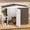 Brown, variant on ModFusion 8×4 Metal Storage Shed with Dual Shelves, Air Vents, Bikes, Workshop Gear, Gable Steel Roof, Pool Building, 90.9x45.9x70.8 inch, Lawn, Dark Gray