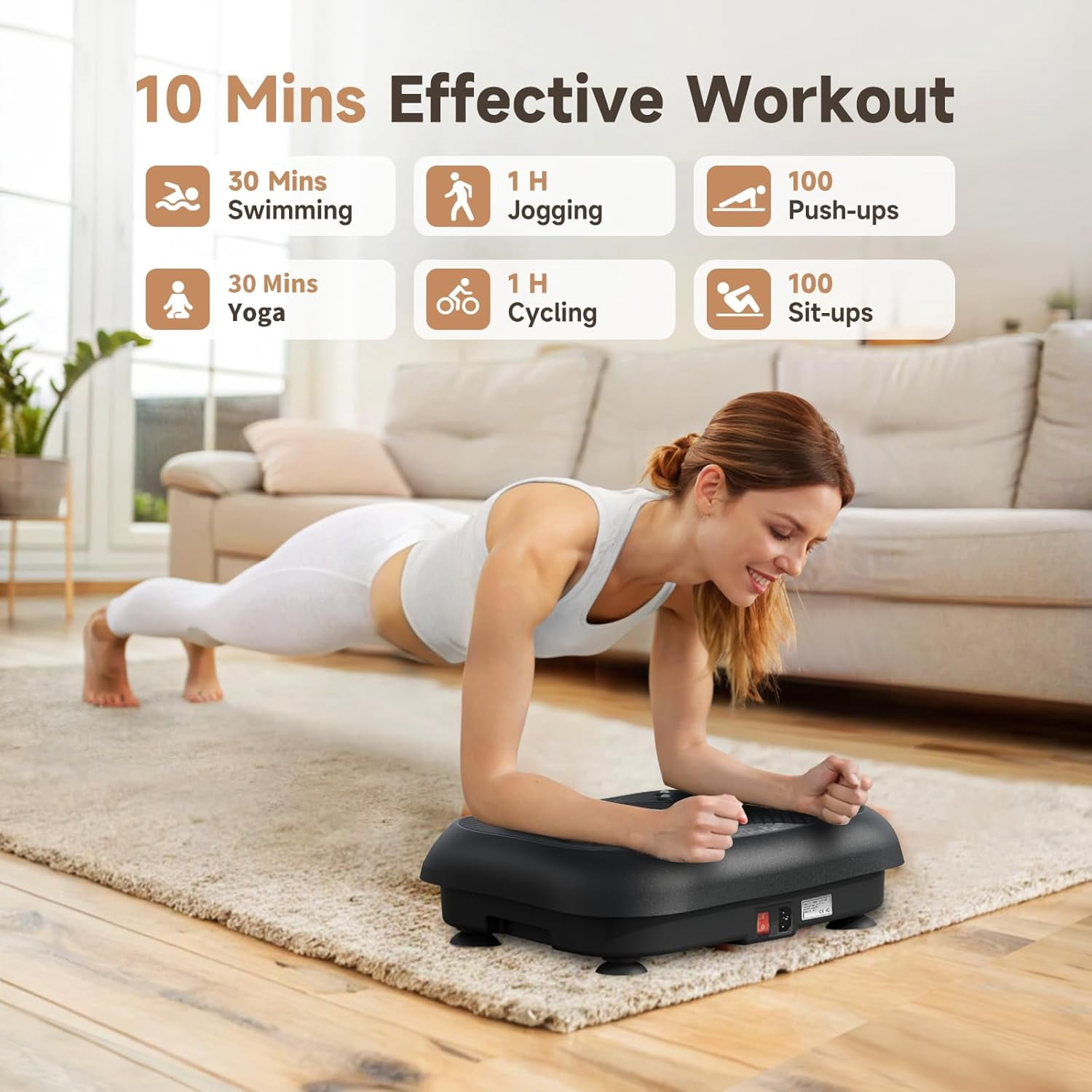Vibration Plate Exercise Machine for Whole Body Workout, Lymphatic Drainage & Muscle Stimulation Platform with 20 Speed Levels