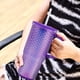 thumbnail image 5 of Juego de 4 Vasos con agarradera Textura diamante doble pared 600 ml con popote Morado Tornasol, 5 of 9