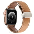 thumbnail image 2 of Genuine Leather Band for Apple Watch 42mm 44mm 45mm 46mm 49mm, Magnetic Adjustable Strap Replacement Watch Band for iWatch Series 10/9/8/7/6/5/4/3/2/1/SE/ Ultra 1 2, Brown, 2 of 6