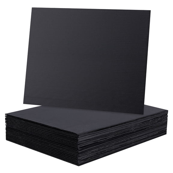 20pcs Plastic Corrugated Sheets Pads for DIY Crafts Model Building Rectangle Black 280x215x3mm