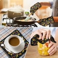 thumbnail image 4 of Black Sunflower Kitchen Oven Mitt and Pot Holder Sets 2 Pcs for Baking, Cooking and Grilling, Heat Resistant Up To 392 °F, 4 of 7
