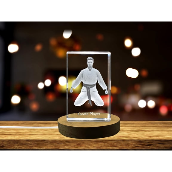 Karate Player 3D Engraved Crystal 3D Engraved Crystal Keepsake/Gift/Decor/Collectible/Souvenir