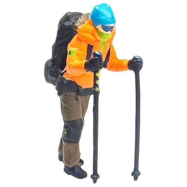 Figuras de personas trepadoras a escala 1/87, modelo en miniatura para decoración de maquetas, color naranja