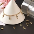 thumbnail image 5 of U8MO 36pcs Cross Moon Brass Cubic Zirconia Charms Heart Metal Dangle Pendants 8~14mm, 5 of 9