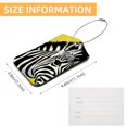 thumbnail image 5 of Zebra Luggage Tag, Travel Tags, Handbag Tag - Square PU Leather 2 Pack with Privacy Cover and Stainless Steel Ring - Suitable for Travel, Backpack, Handbag [Amazon Approved], 5 of 7